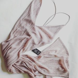 Champagne Cross Strap Midi Dress from Express